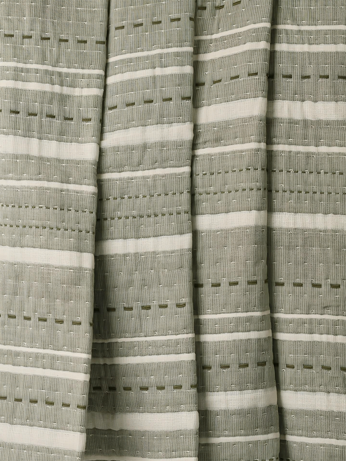 Kuscheldecke aus handgewebter Baumwolle mit Streifen und Quasten - Ansicht 5