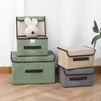 Aufbewahrungsbox aus Vliesstoff, faltbar mit Deckel und Frontgriff