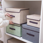 Aufbewahrungsbox aus Vliesstoff, faltbar mit Deckel und Frontgriff