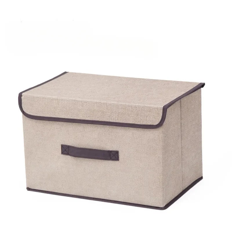 Aufbewahrungsbox aus Vliesstoff, faltbar mit Deckel und Frontgriff