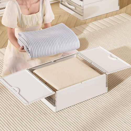 Aufbewahrungsbox faltbar mit transparenter Front für Bettwäsche