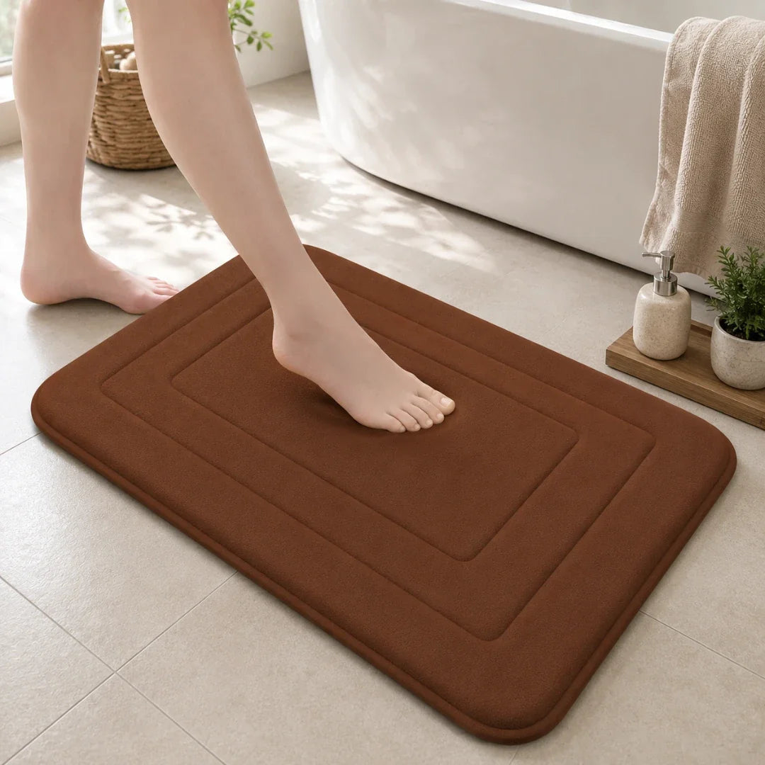 Badematte aus weichem Fleece, kurzflorig und maschinenwaschbar - Ansicht 3
