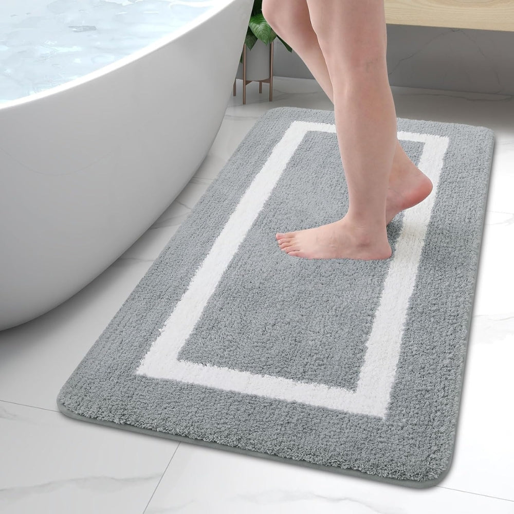 Badematte rutschhemmend, schnelltrocknend mit zweifarbiger Bordüre - Ansicht 6