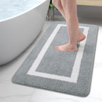 Badematte rutschhemmend, schnelltrocknend mit zweifarbiger Bordüre - Ansicht 6