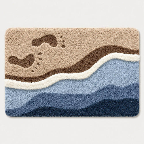 Badematte weich und saugfähig mit Landschaftsmotiven, maschinenwaschbar