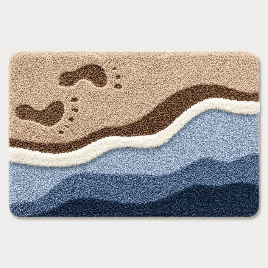 Badematte weich und saugfähig mit Landschaftsmotiven, maschinenwaschbar