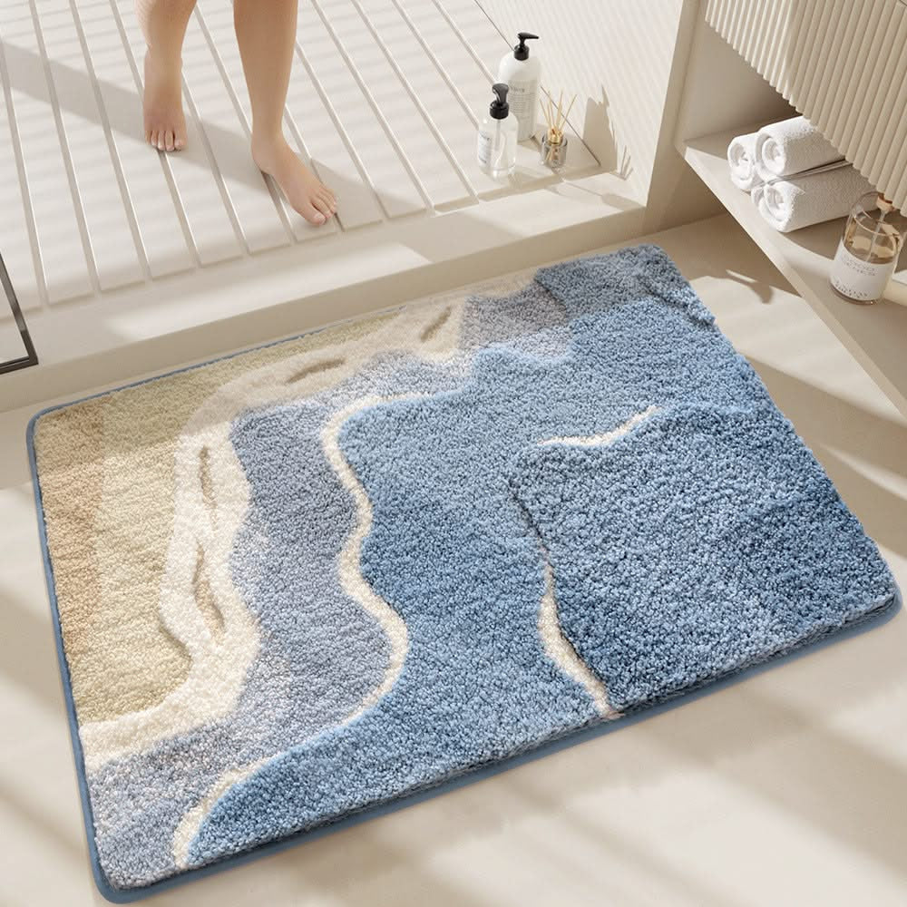 Badematte weich und saugfähig mit Landschaftsmotiven, maschinenwaschbar - Ansicht 3