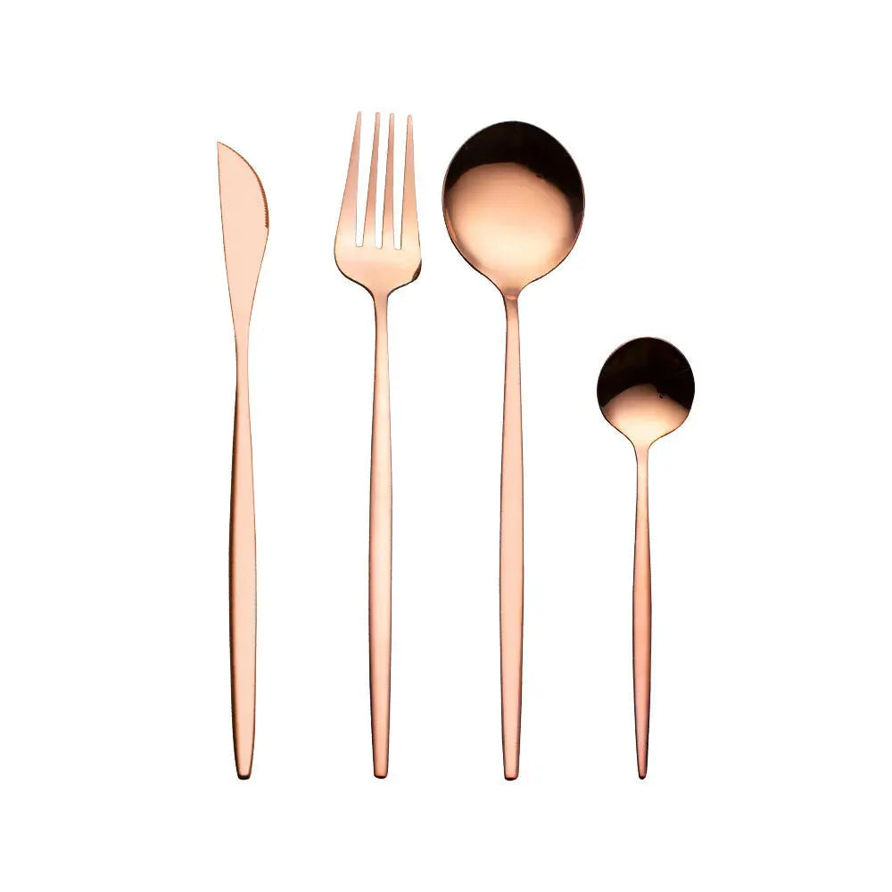 Besteck Set aus Edelstahl mit schlanken Griffen, modernes Design - Ansicht 10