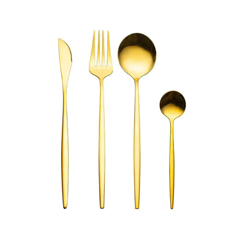 Besteck Set aus Edelstahl mit schlanken Griffen, modernes Design - Ansicht 12