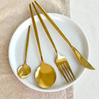 Besteck Set aus Edelstahl mit schlanken Griffen, modernes Design - Ansicht 2