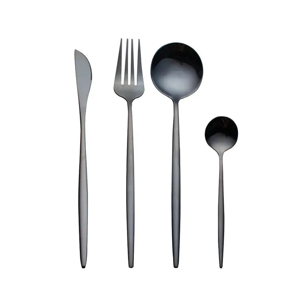 Besteck Set aus Edelstahl mit schlanken Griffen, modernes Design - Ansicht 8
