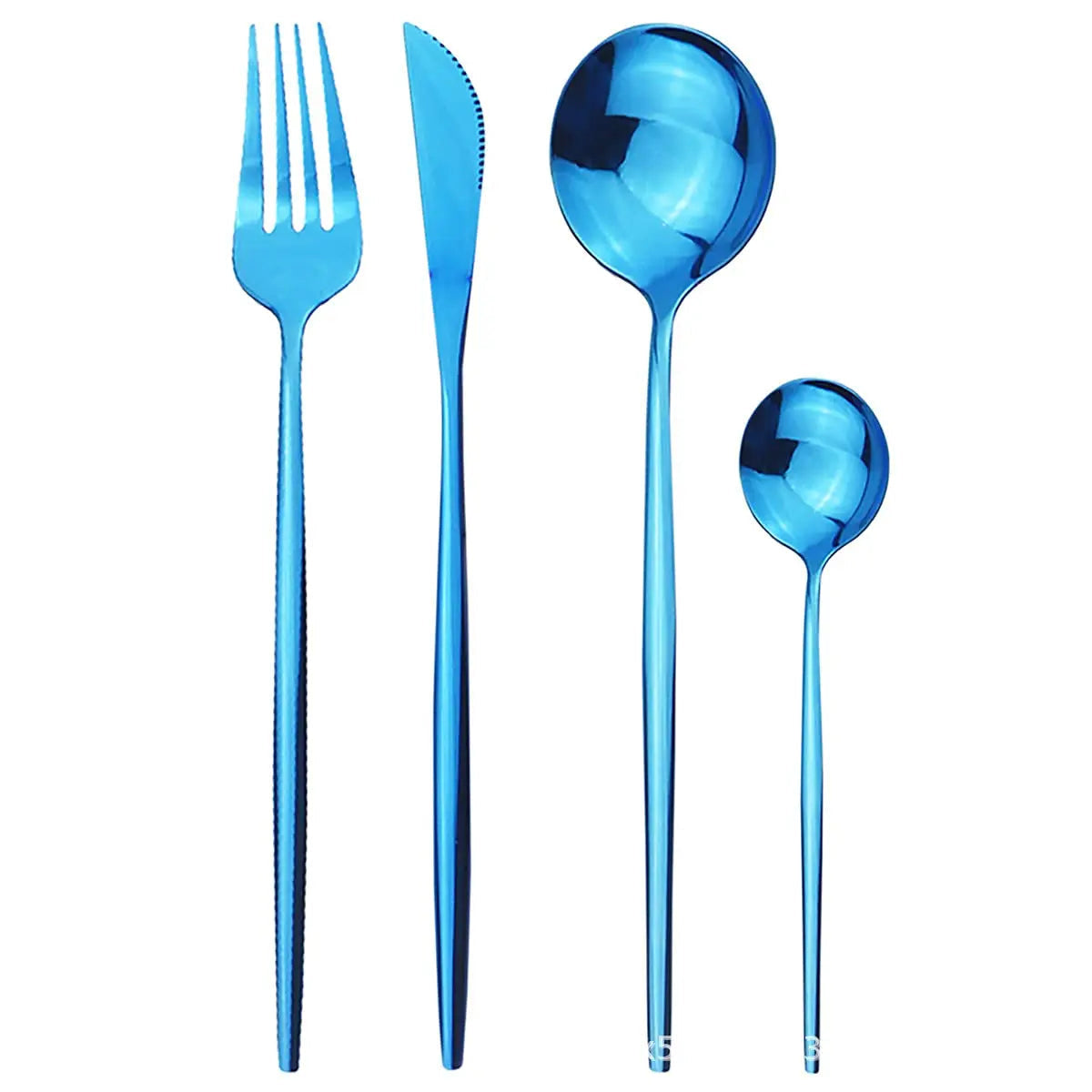 Besteck Set aus Edelstahl mit schlanken Griffen, modernes Design - Ansicht 9