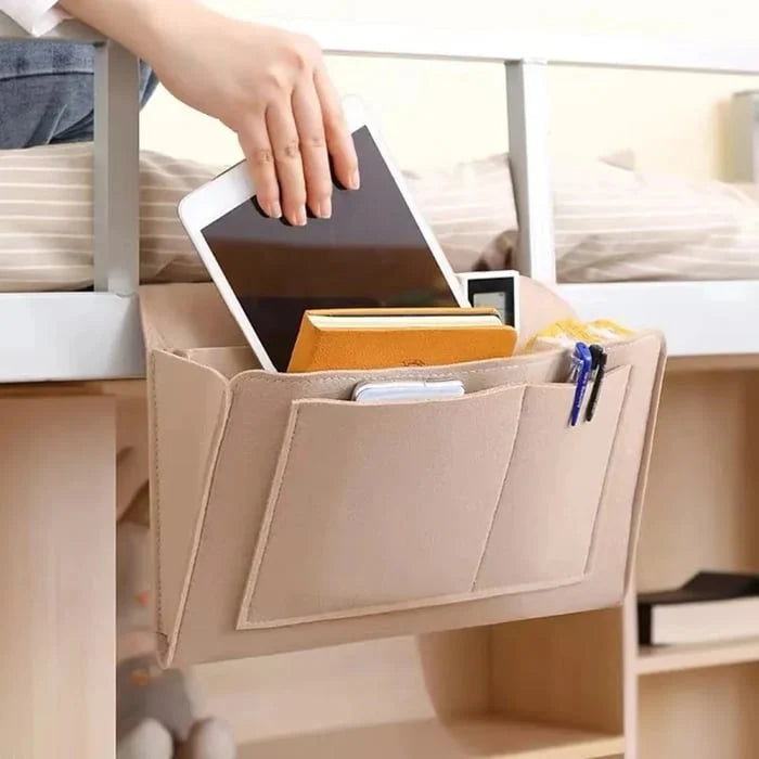 Bettorganizer mit Fächern, Betttasche zum Einklemmen