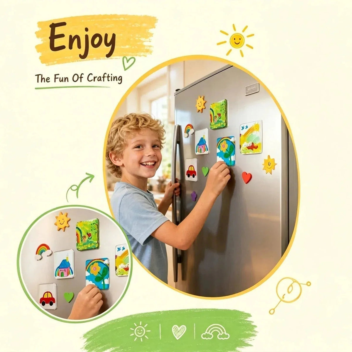 Bilderrahmen aus Acryl, magnetisch und selbstklebend für den Kühlschrank
