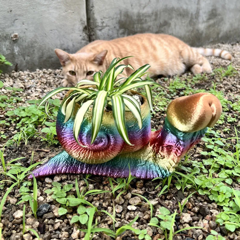 Blumentopf aus Kunstharz im 3D-Druck mit humorvoller Tierfigur - Ansicht 2