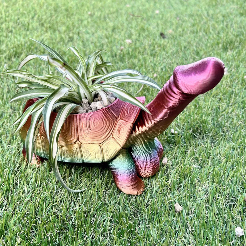 Blumentopf aus Kunstharz im 3D-Druck mit humorvoller Tierfigur - Ansicht 7