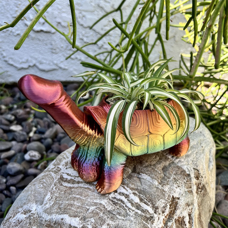 Blumentopf aus Kunstharz im 3D-Druck mit humorvoller Tierfigur - Ansicht 8