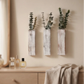 Blumentopf aus Massivholz zur Wandmontage, schmale Wandvase