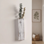 Blumentopf aus Massivholz zur Wandmontage, schmale Wandvase