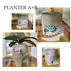 Blumentopf handgefertigt mit Graffiti, handbemalt in Betonoptik - Ansicht 13