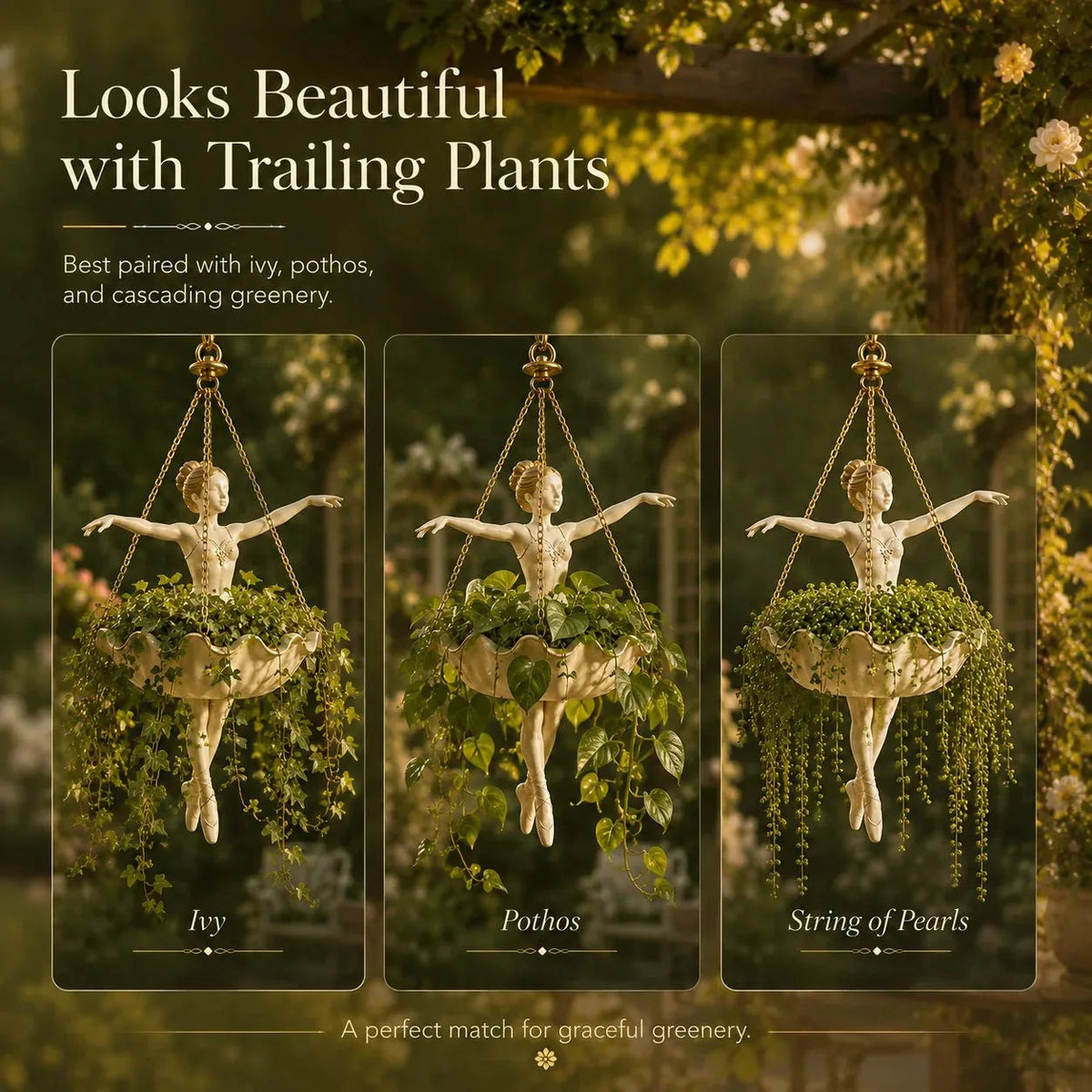 Blumentopf zum Aufhängen in Ballerinaform für innen und aussen