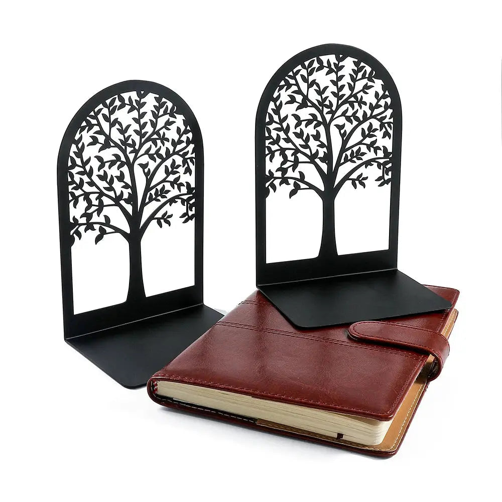 Buchstütze aus Metall mit Lebensbaum-Motiv für Regal und Schreibtisch - Ansicht 7