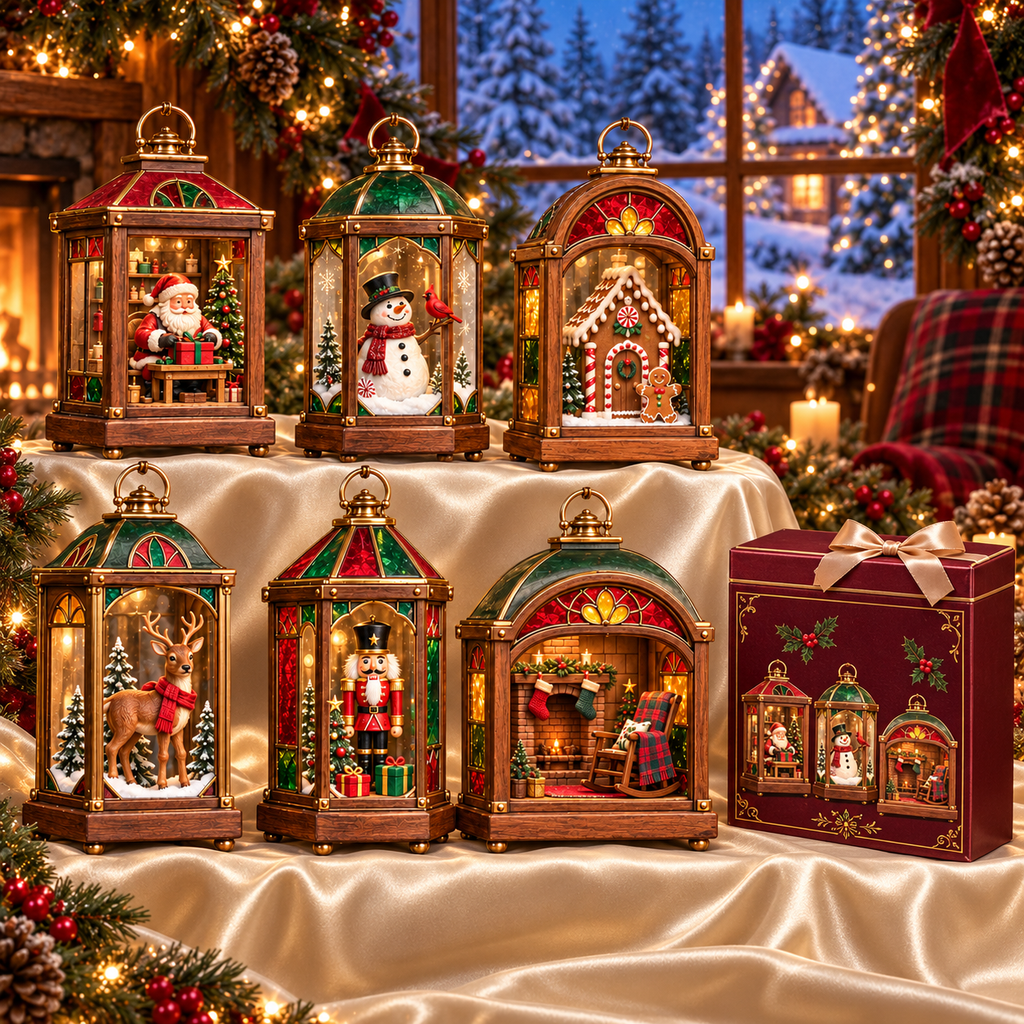 Christbaumschmuck in Laternenform, nostalgisch mit Beleuchtung