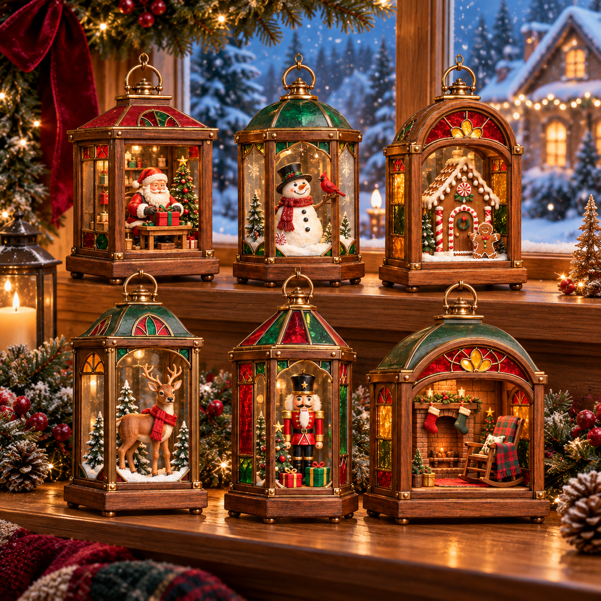 Christbaumschmuck in Laternenform, nostalgisch mit Beleuchtung - Ansicht 11