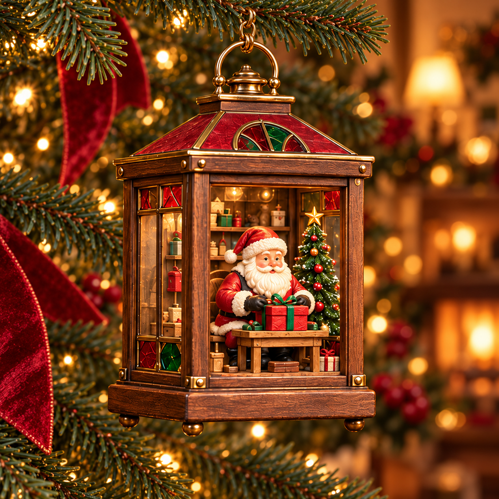 Christbaumschmuck in Laternenform, nostalgisch mit Beleuchtung - Ansicht 17