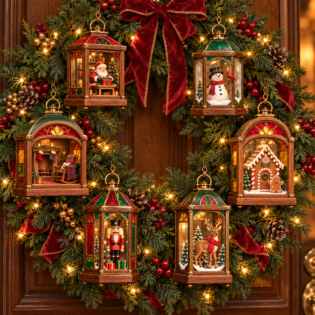 Christbaumschmuck in Laternenform, nostalgisch mit Beleuchtung - Ansicht 7
