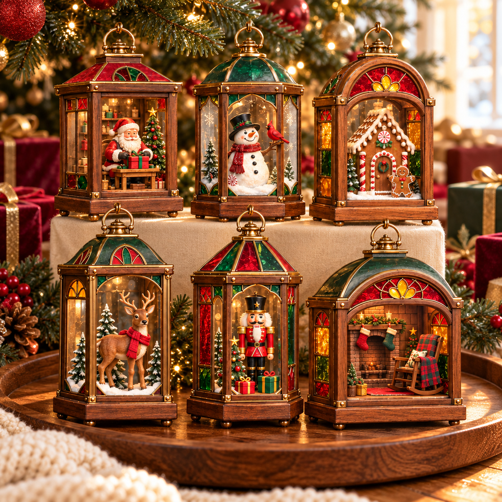 Christbaumschmuck in Laternenform, nostalgisch mit Beleuchtung - Ansicht 8