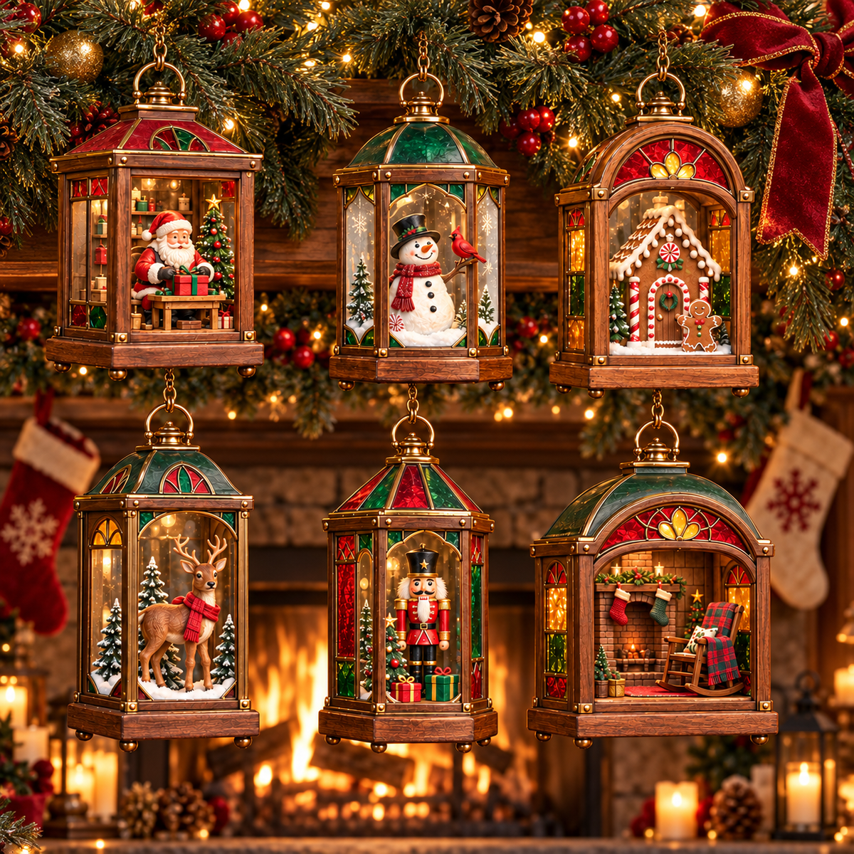 Christbaumschmuck in Laternenform, nostalgisch mit Beleuchtung - Ansicht 9