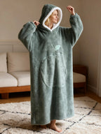 Decke Damen mit Ärmeln aus Fleece, Sherpafutter und Kapuze