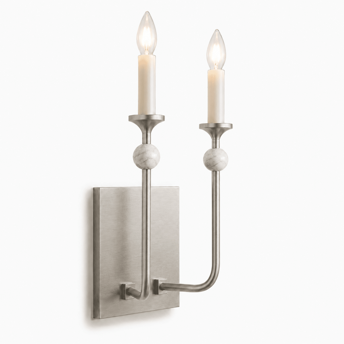 Elektrischer Kerzenständer mit Marmor, Wandleuchte aus Metall - Ansicht 14