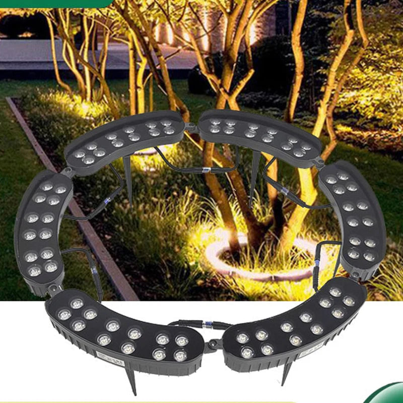 Gartenleuchte aus Aluminiumguss, wetterfester LED-Baumstrahler in Ringform