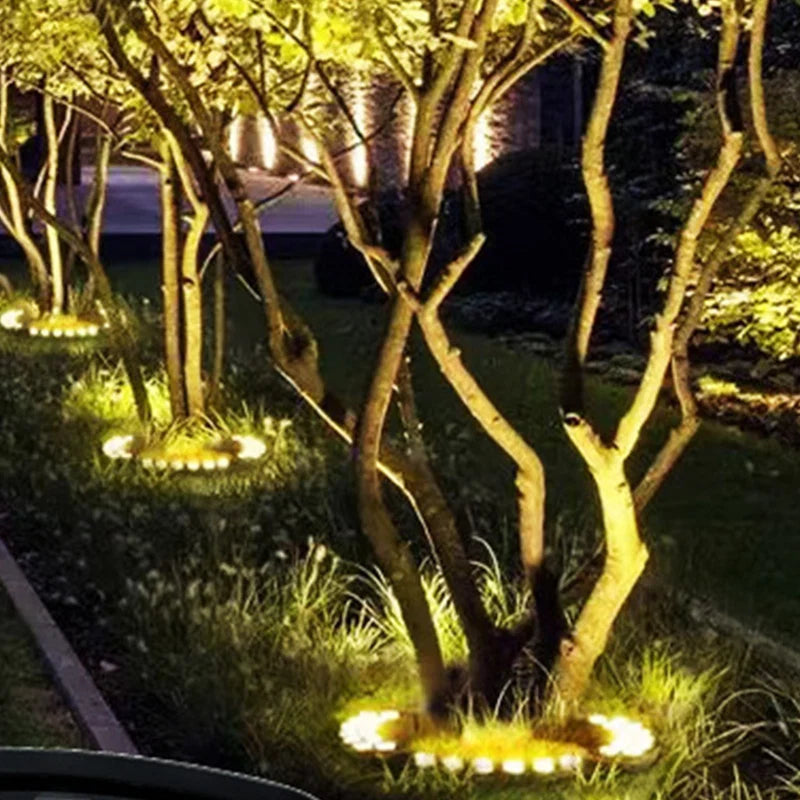 Gartenleuchte aus Aluminiumguss, wetterfester LED-Baumstrahler in Ringform