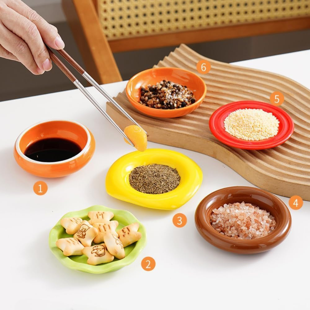 Geschirr Set aus Keramik, stapelbar in Hamburger-Form - Ansicht 2