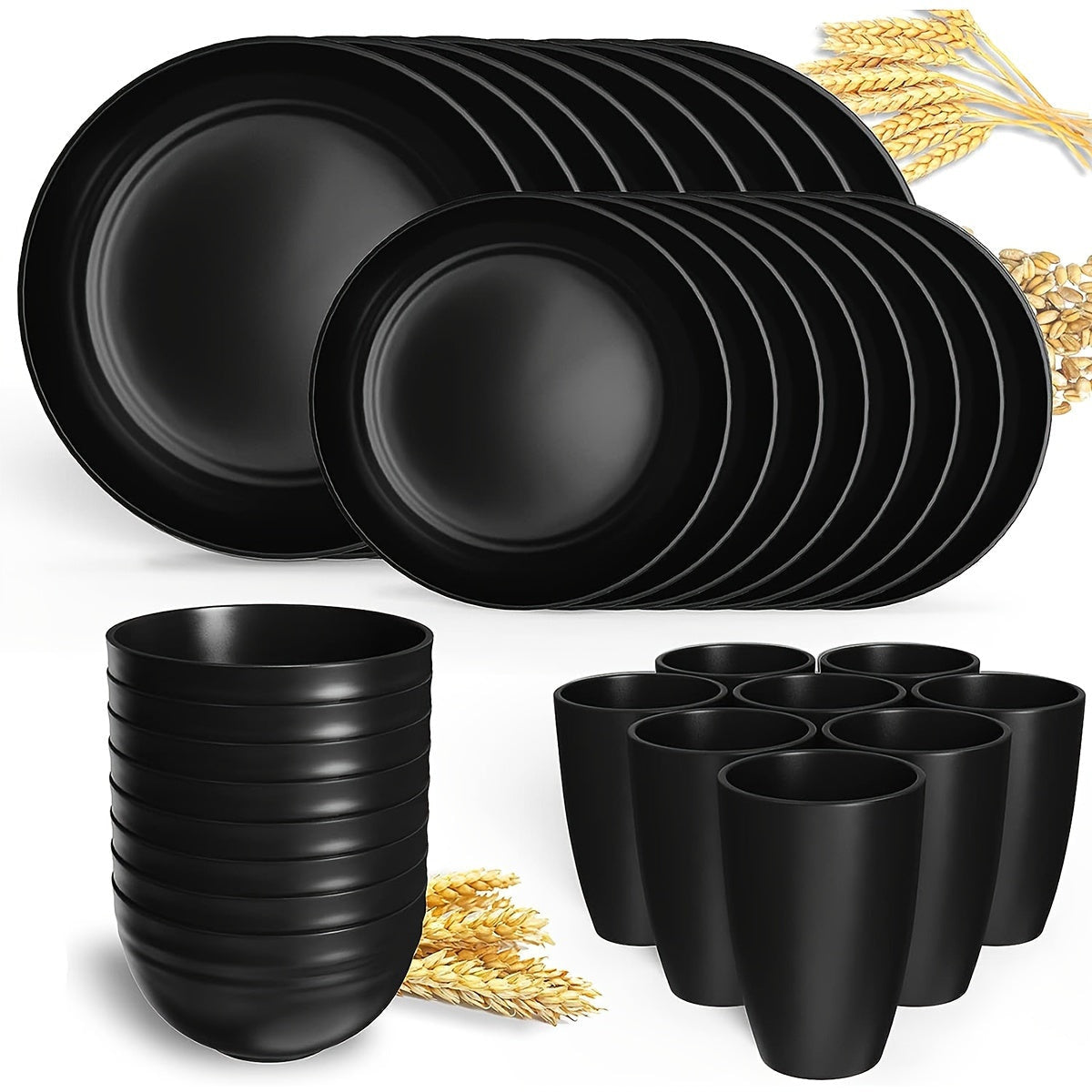 Geschirr Set aus Kunststoff, wiederverwendbar und mikrowellengeeignet