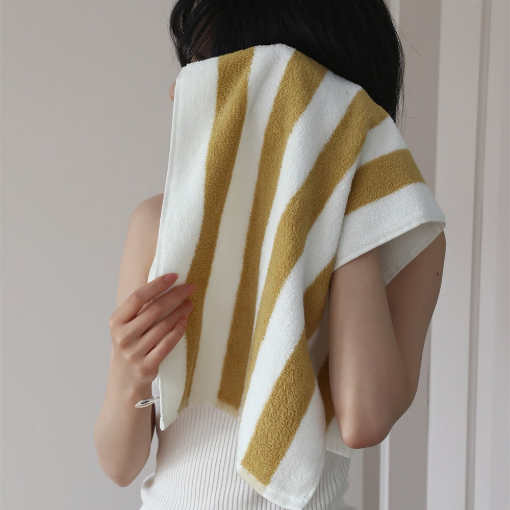 Handtuch Set aus Baumwollfrottier, saugstark mit Blockstreifen