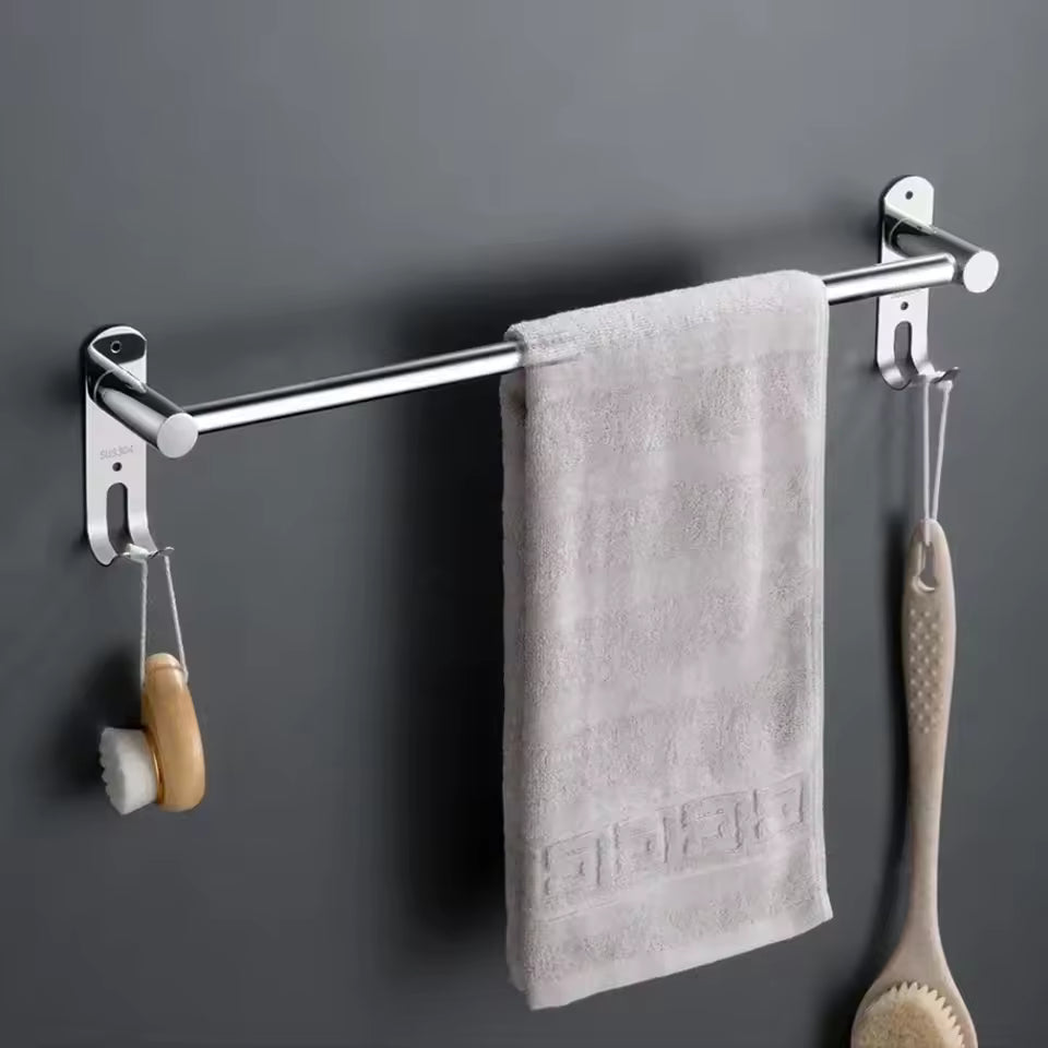 Handtuchhalter aus Edelstahl, ausziehbar mit Haken zur Wandmontage - Ansicht 8
