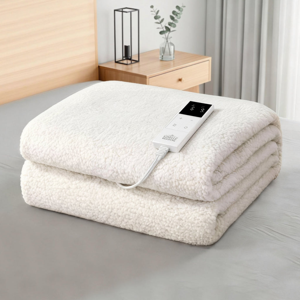 Heizdecke aus Fleece mit Temperaturregelung, waschbares Wärmeunterbett