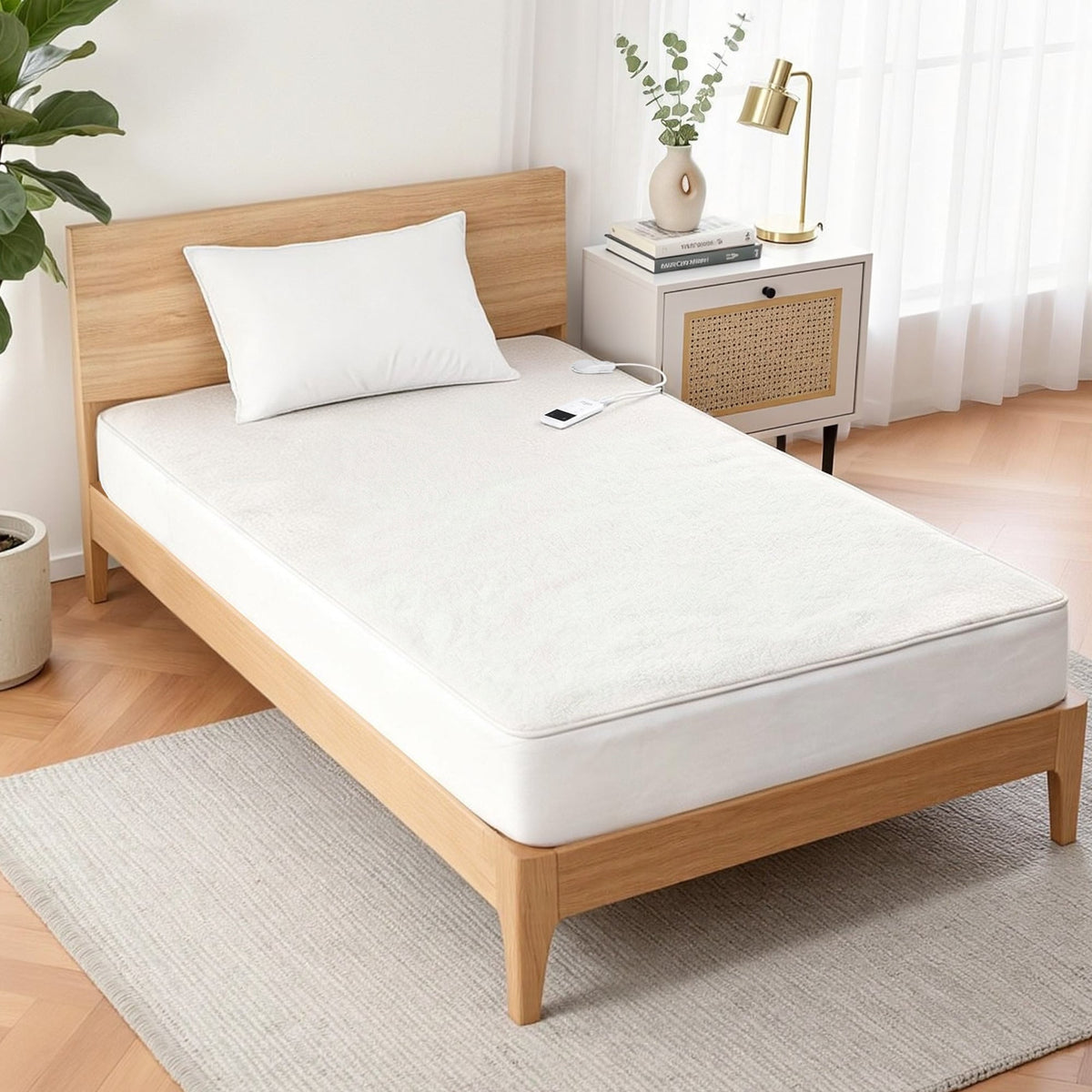 Heizdecke aus Fleece mit Temperaturregelung, waschbares Wärmeunterbett