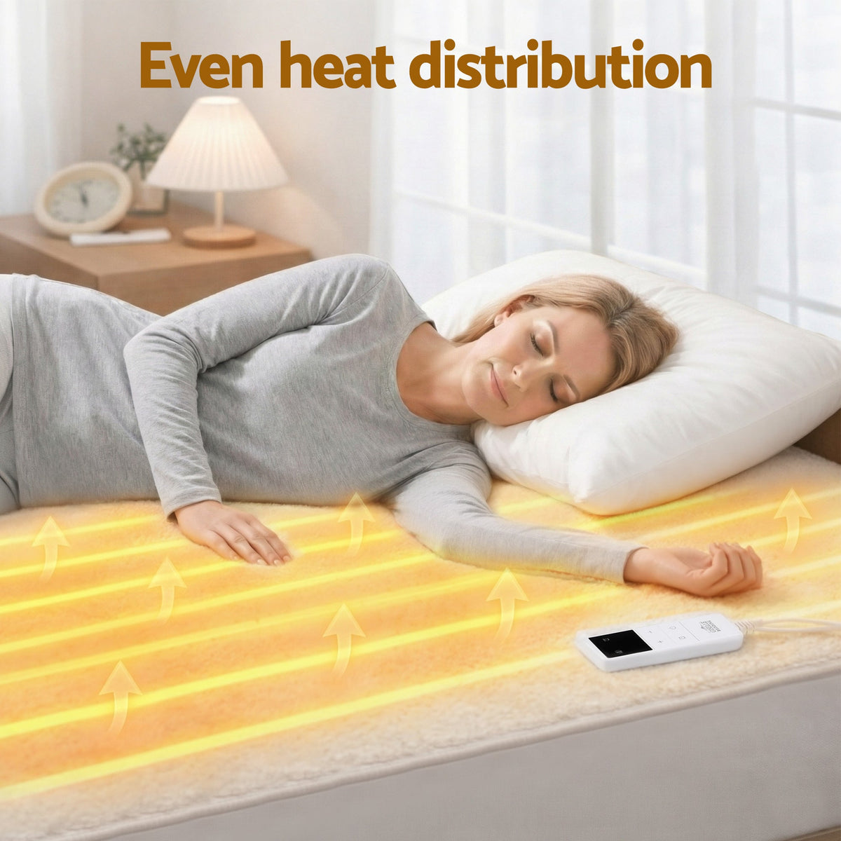 Heizdecke aus Fleece mit Temperaturregelung, waschbares Wärmeunterbett