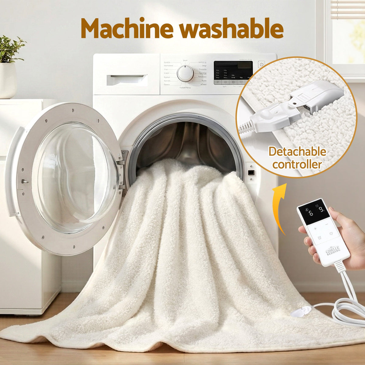 Heizdecke aus Fleece mit Temperaturregelung, waschbares Wärmeunterbett