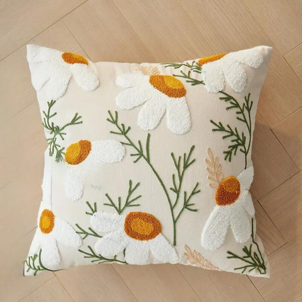 Kissenbezug aus Baumwollmischung mit Blumenmotiv, quadratisch - Ansicht 6