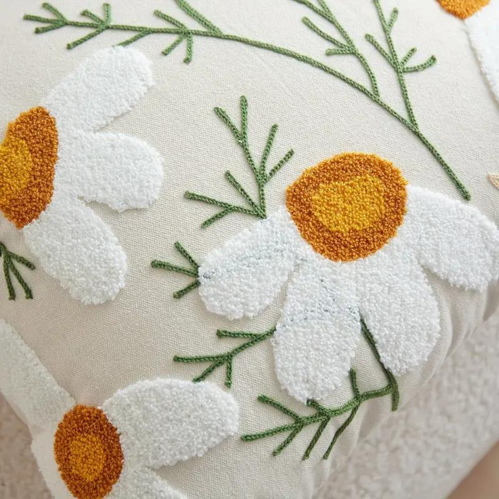 Kissenbezug aus Baumwollmischung mit Blumenmotiv, quadratisch - Ansicht 8