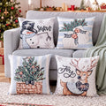 Kissenbezug quadratisch mit verdecktem Reissverschluss, Weihnachtsmotive