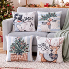 Kissenbezug quadratisch mit verdecktem Reissverschluss, Weihnachtsmotive
