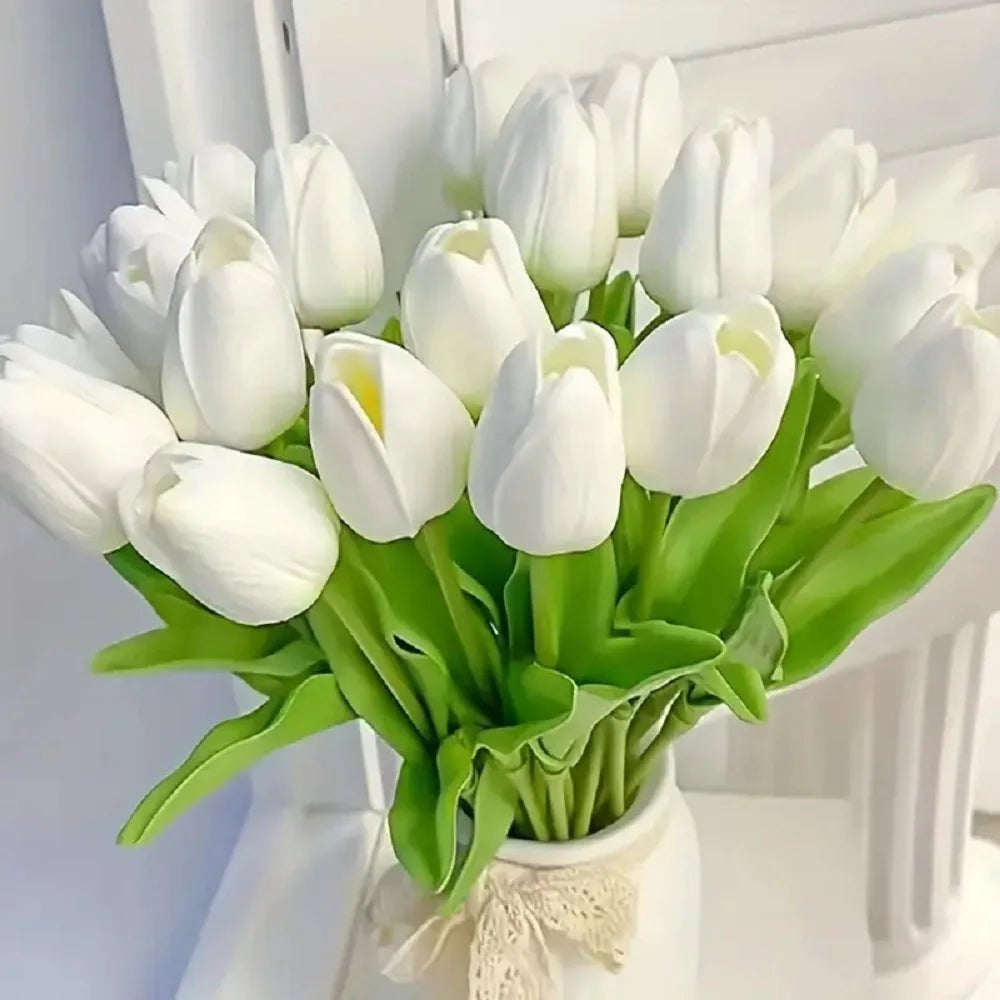 Kunstblumen Tulpen mit biegsamen Stielen und naturgetreuen Blüten