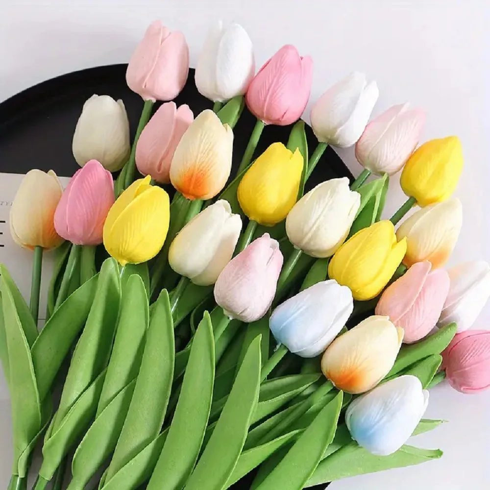 Kunstblumen Tulpen mit biegsamen Stielen und naturgetreuen Blüten